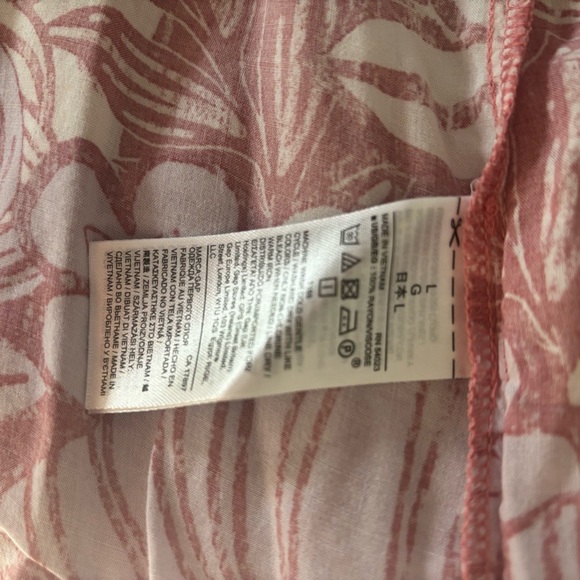 GAP Pink and White Flutter Sleeve off the shoulder Blouse size Large - Picture 5 of 6